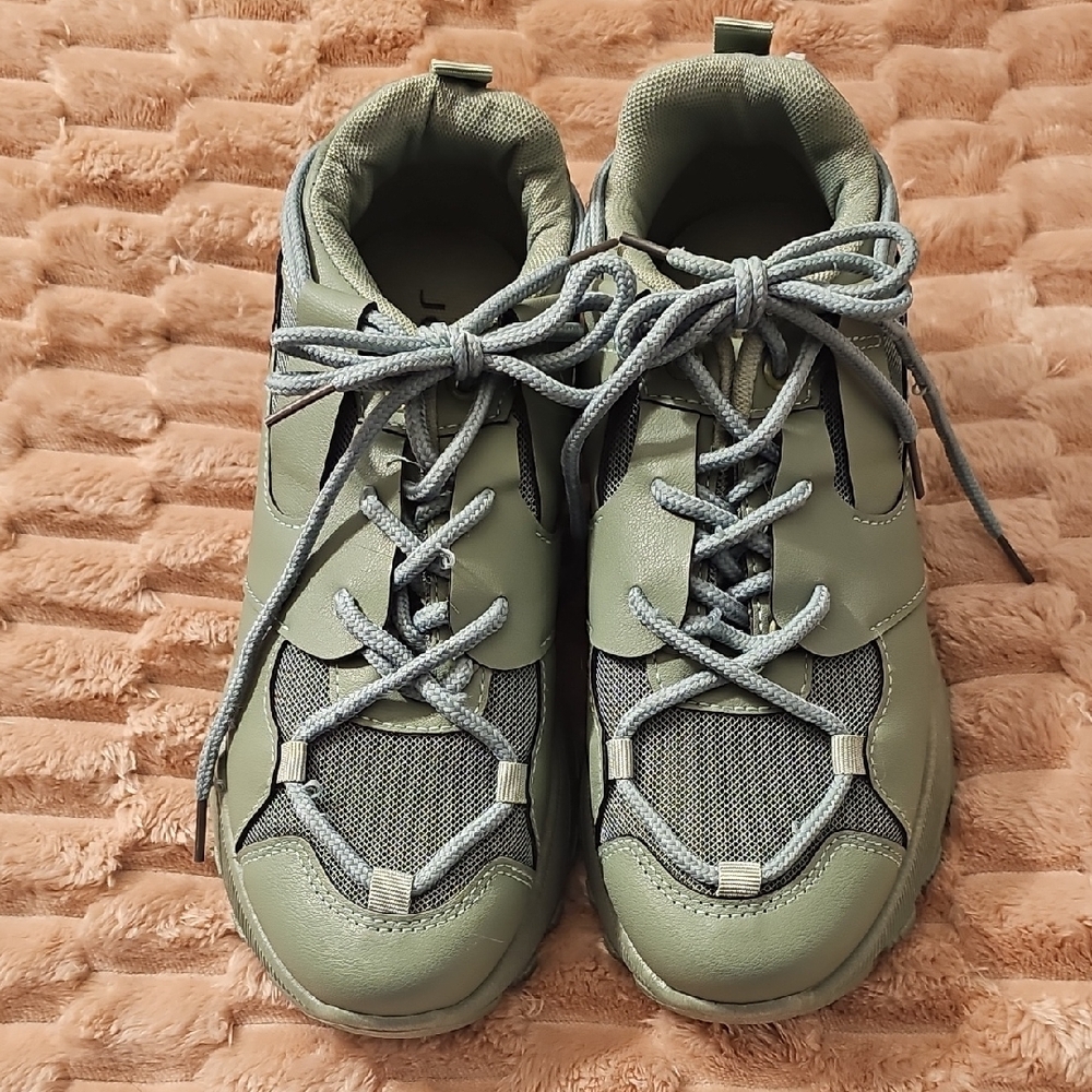Stylish Green and Gray Sneakers